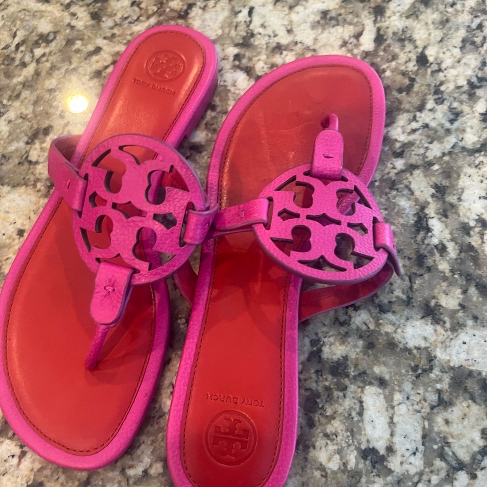 Tory Burch Vibrant Pink Thong Sandals